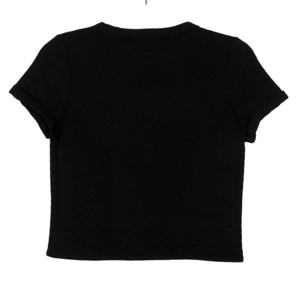 Vintage Absolute Angel Black Quilted Pearl Rhinestone Bib Blouse Medium Twee - Picture 3 of 7